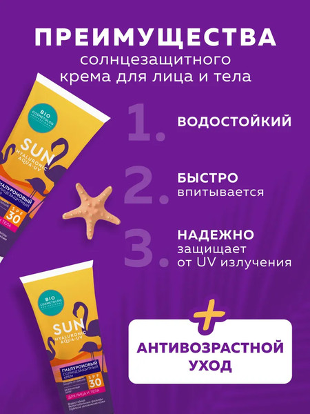 Изображение товара Крем солнцезащитный Fito Косметик Bio Cosmetolog Professional Гиалуроновый SPF 30 (75мл)