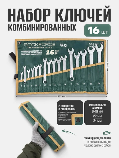 Изображение товара Набор ключей RockForce RF-5161P Premium (60777)