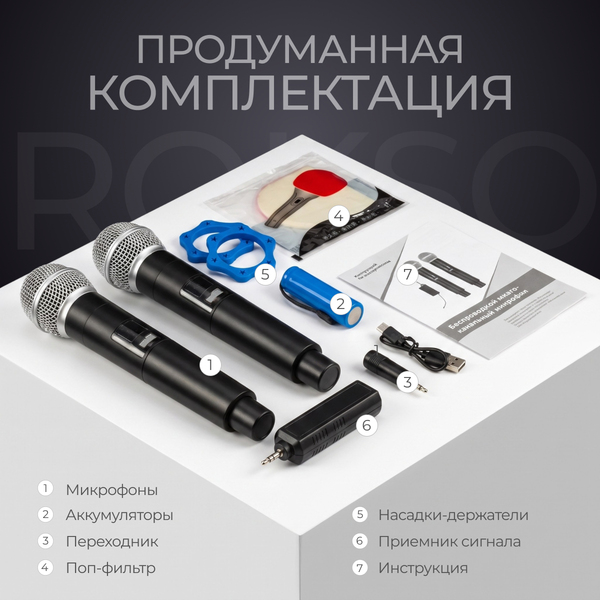 Изображение товара Радиосистема микрофонная ROKSO RMS-В2