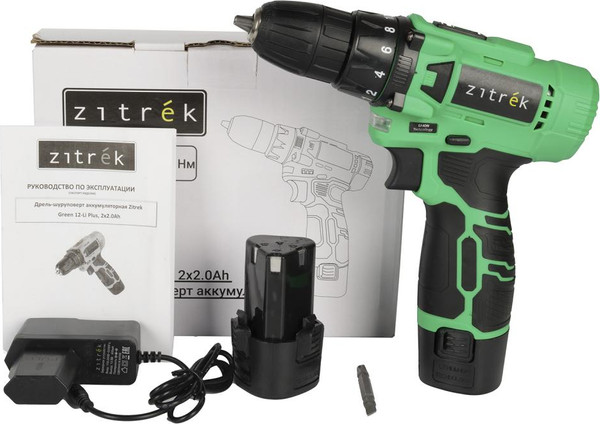 Изображение товара Аккумуляторная дрель-шуруповерт Zitrek Green 12-Li Plus / 083-1114