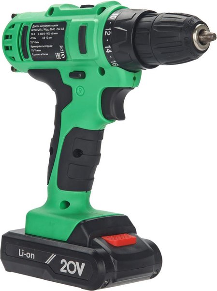 Изображение товара Аккумуляторная дрель-шуруповерт Zitrek Green 20-Li Plus / 083-1115