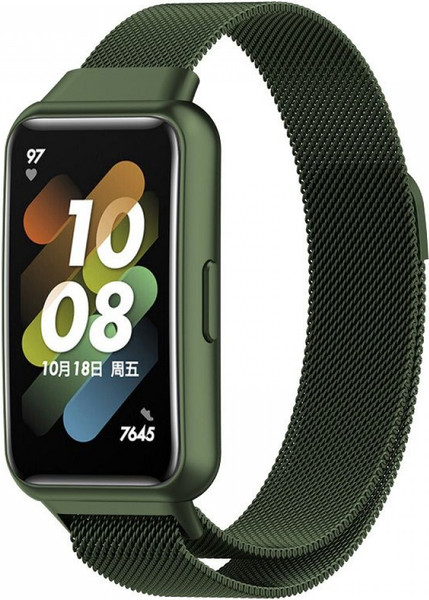 Изображение товара Ремешок для умных часов Rumi Milanese Loop для Huawei Band 7 (темно-зеленый)