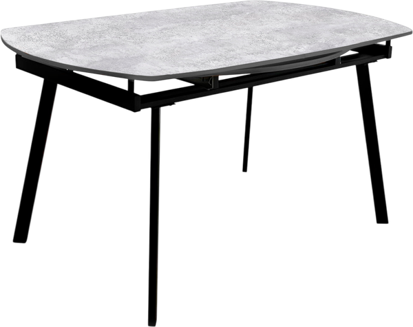 Изображение товара Обеденный стол Древпром Луна М146 ДП1-01-15 150x90-150 (бетон метрополитан/черный матовый)