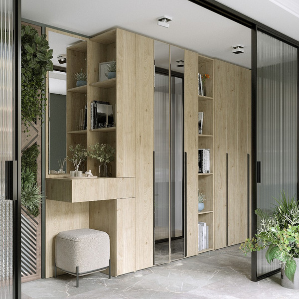 Изображение товара Шкаф-гармошка Евва Лайн ЛН-2D.450.01(1Z/1Z) (гикори кингстон)