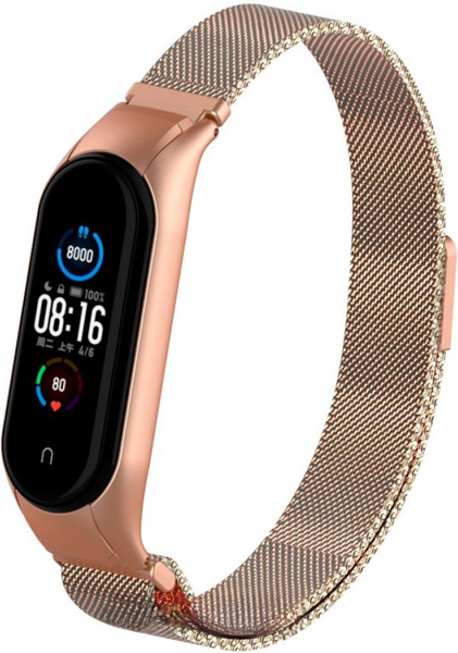 Изображение товара Ремешок для фитнес-трекера Rumi Milanese Loop для Xiaomi Mi Band 5/6 (красное золото)