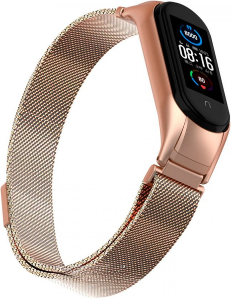 Изображение товара Ремешок для фитнес-трекера Rumi Milanese Loop для Xiaomi Mi Band 5/6 (красное золото)