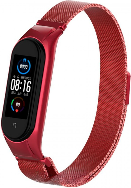 Изображение товара Ремешок для фитнес-трекера Rumi Milanese Loop для Xiaomi Mi Band 5/6 (красный)