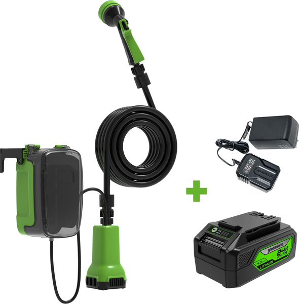 Изображение товара Садовый насос Greenworks G24SWP 24V / 3401007UB (с АКБ 4Ач и ЗУ)