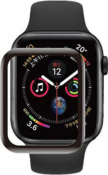 Изображение товара Защитное стекло для умных часов Rumi Hybrid для Apple Watch 44мм (черная рамка)