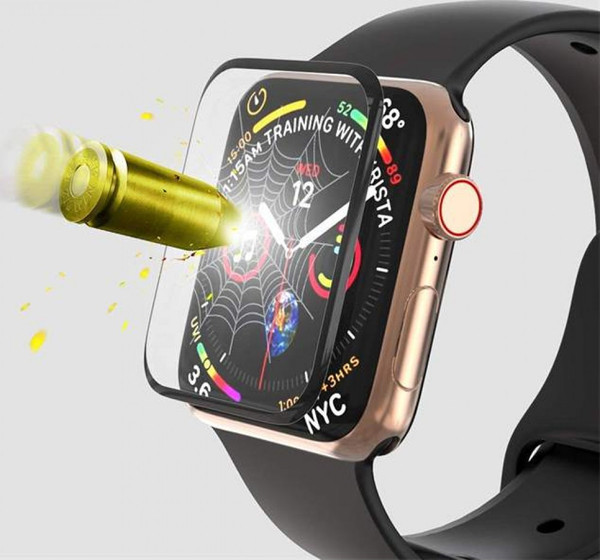 Изображение товара Защитное стекло для умных часов Rumi Hybrid для Apple Watch 44мм (черная рамка)