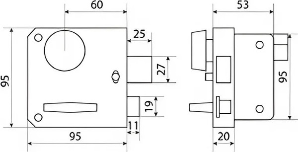 Изображение товара Замок накладной Омега ЗН3А ПНЗ (медь)