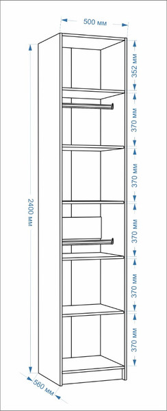 Изображение товара Шкаф-гармошка Евва Лайн ЛН-1D.560.01(0Z) (бодега белый)
