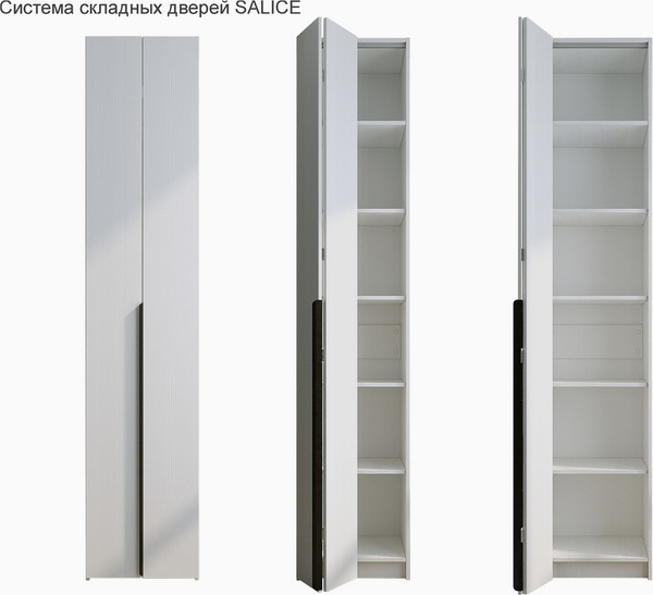 Изображение товара Шкаф-гармошка Евва Лайн ЛН-1D.560.01(0Z) (бодега белый)