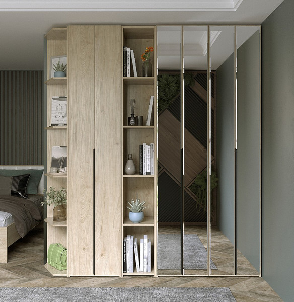 Изображение товара Шкаф-гармошка Евва Лайн ЛН-2D.450.02(2Z/2Z) (гикори кингстон)