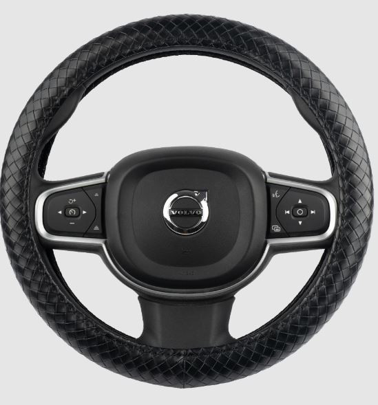 Изображение товара Оплетка на руль Migas 1 шов Тисненая Коса р. 37-39 / 007 (экокожа, черный)