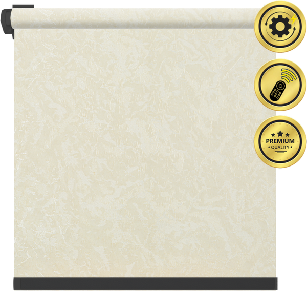 Изображение товара Рулонная электроштора НеоФьюжен Джерси 110х250 правая (светло-бежевый, черная фурнитура)