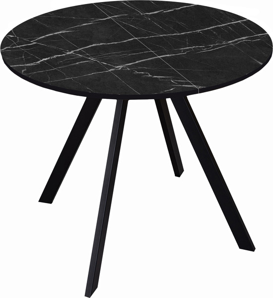 Изображение товара Обеденный стол Древпром М156 Пралеска ДП1-02-11 (мрамор черный/черный матовый)