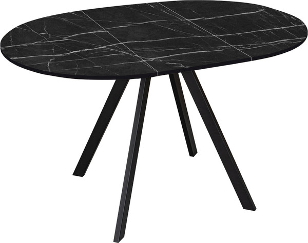 Изображение товара Обеденный стол Древпром М156 Пралеска ДП1-02-11 (мрамор черный/черный матовый)