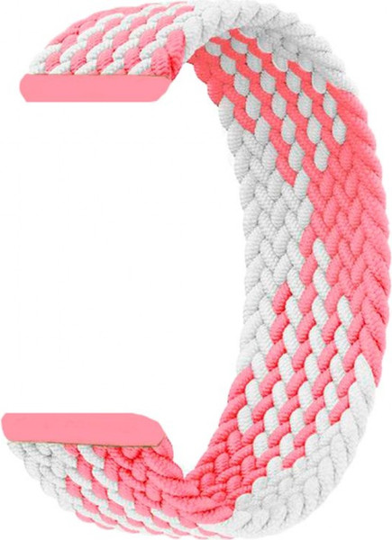 Изображение товара Ремешок для умных часов Rumi Solo Loop 20мм 145мм без застежки (белый/розовый)