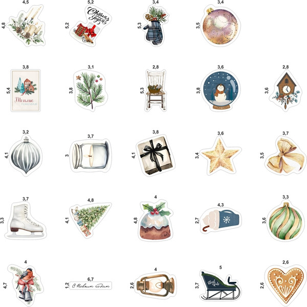 Изображение товара Набор наклеек Nalepking Новогодние 3 / RSTPA6_0541