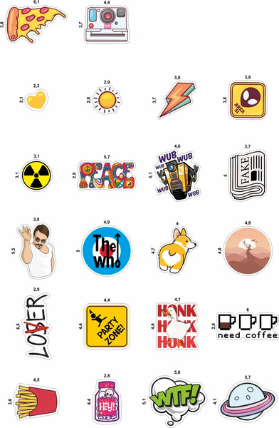 Изображение товара Набор наклеек Nalepking Рандом / RSTPA6_0164