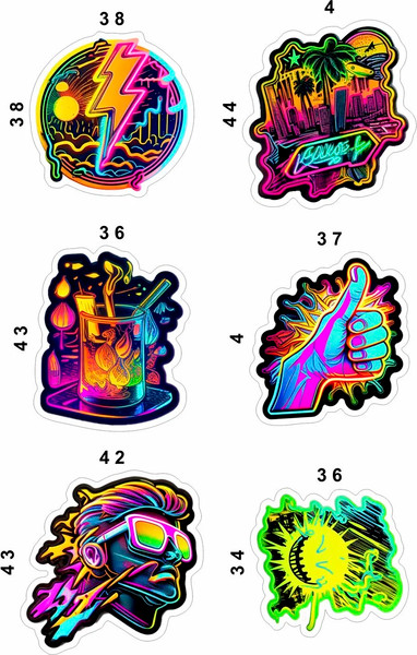 Изображение товара Набор наклеек Nalepking Неоновые / RSTPA6_0248