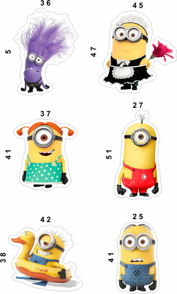 Изображение товара Набор наклеек Nalepking Миньоны / RSTPA6_0288