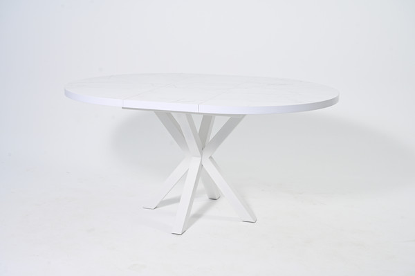 Изображение товара Обеденный стол Мир стульев Саен 24 100x100/38 (белый муар/жемчужный перито)