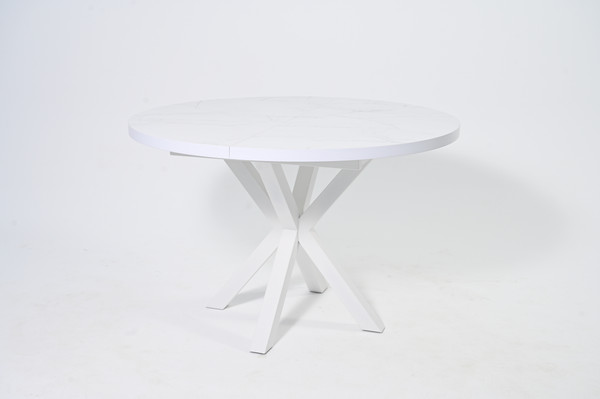 Изображение товара Обеденный стол Мир стульев Саен 24 100x100/38 (белый муар/жемчужный перито)