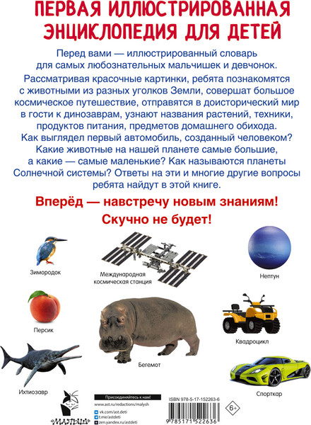 Изображение товара Энциклопедия АСТ Первая иллюстрированная энциклопедия для детей, твердая обложка (Дмитриева Валентина)