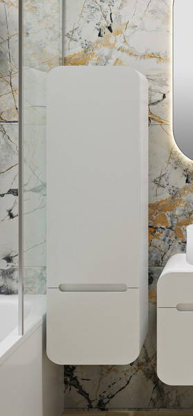 Изображение товара Шкаф-полупенал для ванной Runo Ницца 35 правый (подвесной, белый)