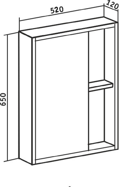 Изображение товара Шкаф с зеркалом для ванной Runo Эко 52 (серый бетон)