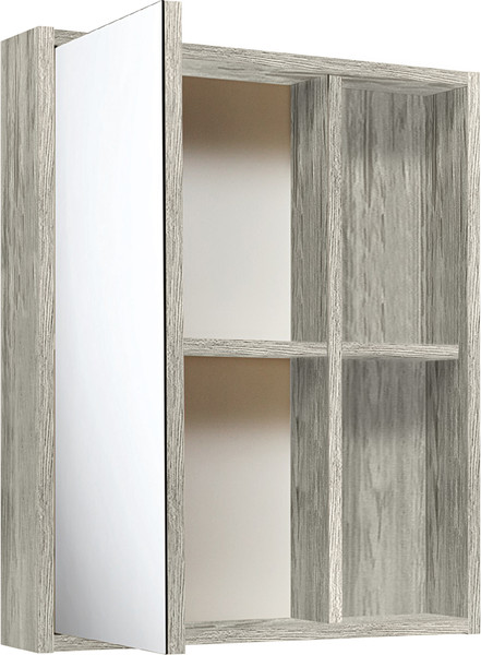 Изображение товара Шкаф с зеркалом для ванной Runo Эко 52 (скандинавский дуб)