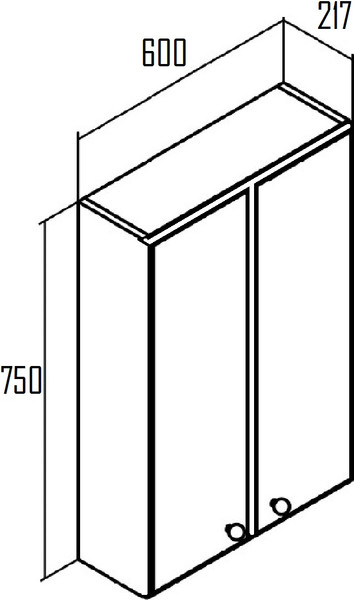 Изображение товара Шкаф для ванной Runo Кредо 60
