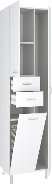 Изображение товара Шкаф-пенал для ванной Runo 50 правый с корзиной для белья (напольный)