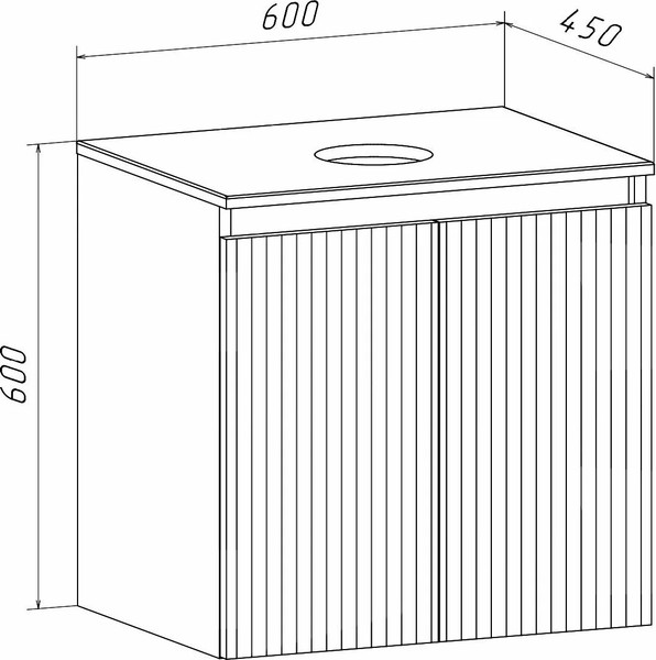 Изображение товара Тумба под умывальник Runo Соренто 60 вертикаль (подвесная, белый)