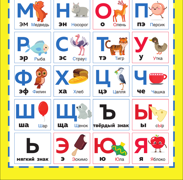 Изображение товара Комплект учебных плакатов АСТ Плакат-репетитор Тренажер по чтению. Складываем слоги в слова