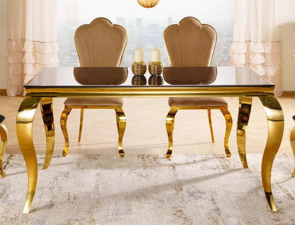 Изображение товара Обеденный стол Signal Prince 150x90 (черный/золотой)