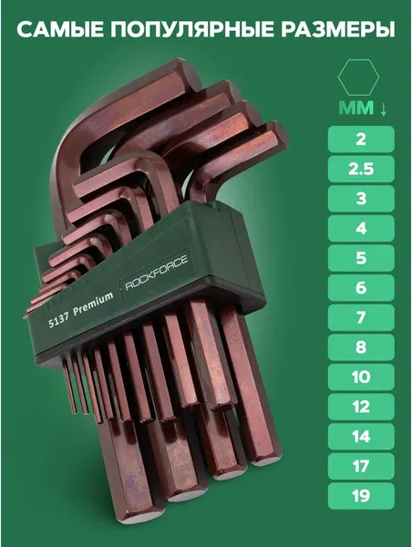 Изображение товара Набор ключей RockForce RF-5137 Premium (61351)