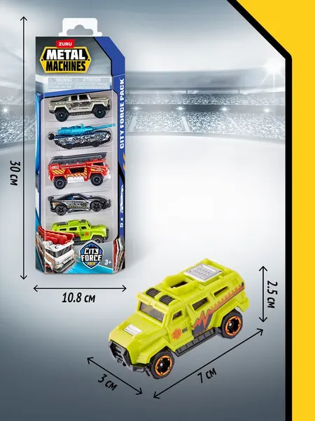 Изображение товара Набор игрушечной техники Zuru Metal Machines. Гоночные машинки. Серия 2 / 44154 (5шт)