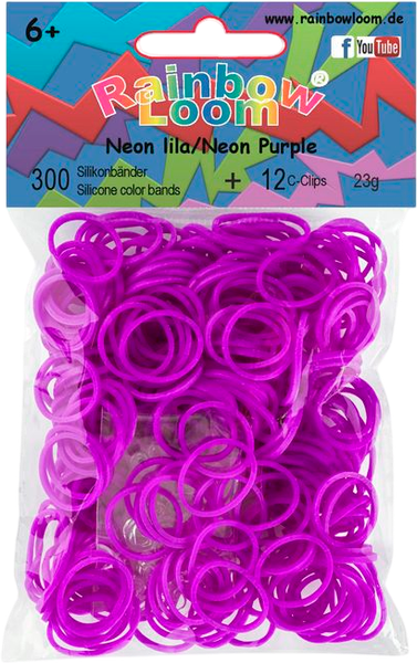 Изображение товара Набор для плетения Rainbow Loom Набор резинок / B0220 (неон фиолетовый)