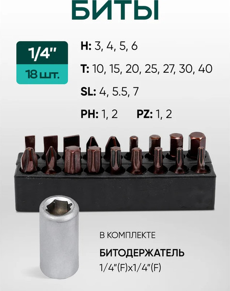 Изображение товара Универсальный набор инструментов RockForce Light 41212-5 (61548)