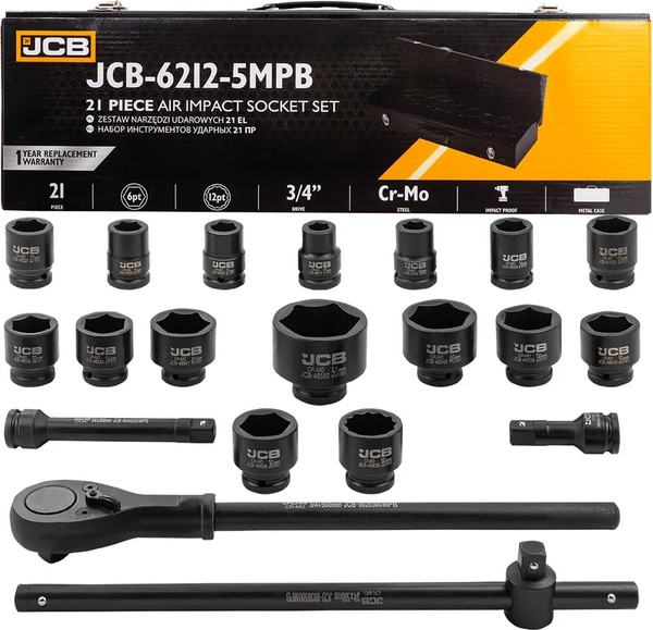 Изображение товара Универсальный набор инструментов JCB 6212-5MPB (61736)