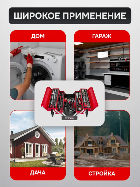 Изображение товара Универсальный набор инструментов ForceKraft FK-4087C (61965)