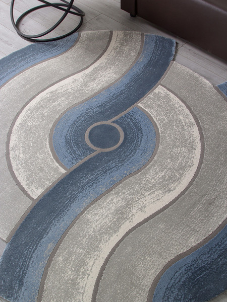 Изображение товара Коврик Karmen Hali Safir 00836T-DAIRE-GREY-BLUE (1.56х1.56)