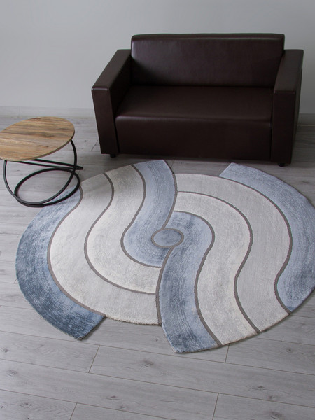 Изображение товара Коврик Karmen Hali Safir 00836T-DAIRE-GREY-BLUE (1.56х1.56)