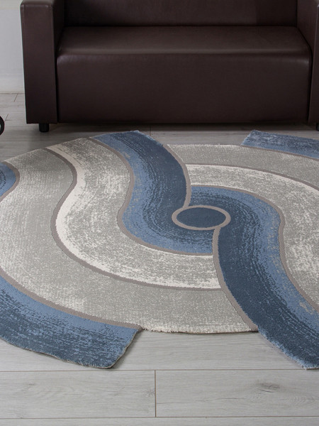 Изображение товара Коврик Karmen Hali Safir 00836T-DAIRE-GREY-BLUE (1.56х1.56)
