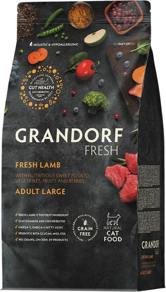 Изображение товара Сухой корм для кошек Grandorf Adult Large Breeds Fresh Lamb&Sweet Potato (8кг)