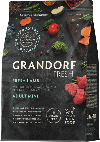 Изображение товара Сухой корм для собак Grandorf Adult Mini Breeds Fresh Lamb&Sweet Potato (3кг)