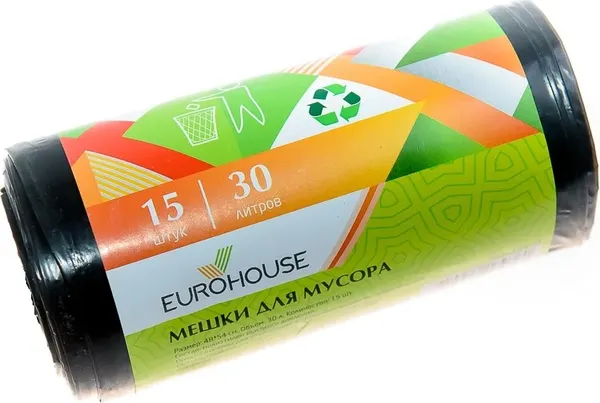 Изображение товара Пакеты для мусора EuroHouse 30л (15шт)